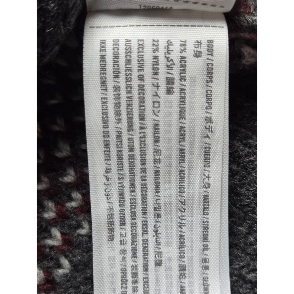 Abercrombie & Fitch Oversized Plaid Crewneck Sweater Charcoal Grey Mens Large - Picture 4 of 8
